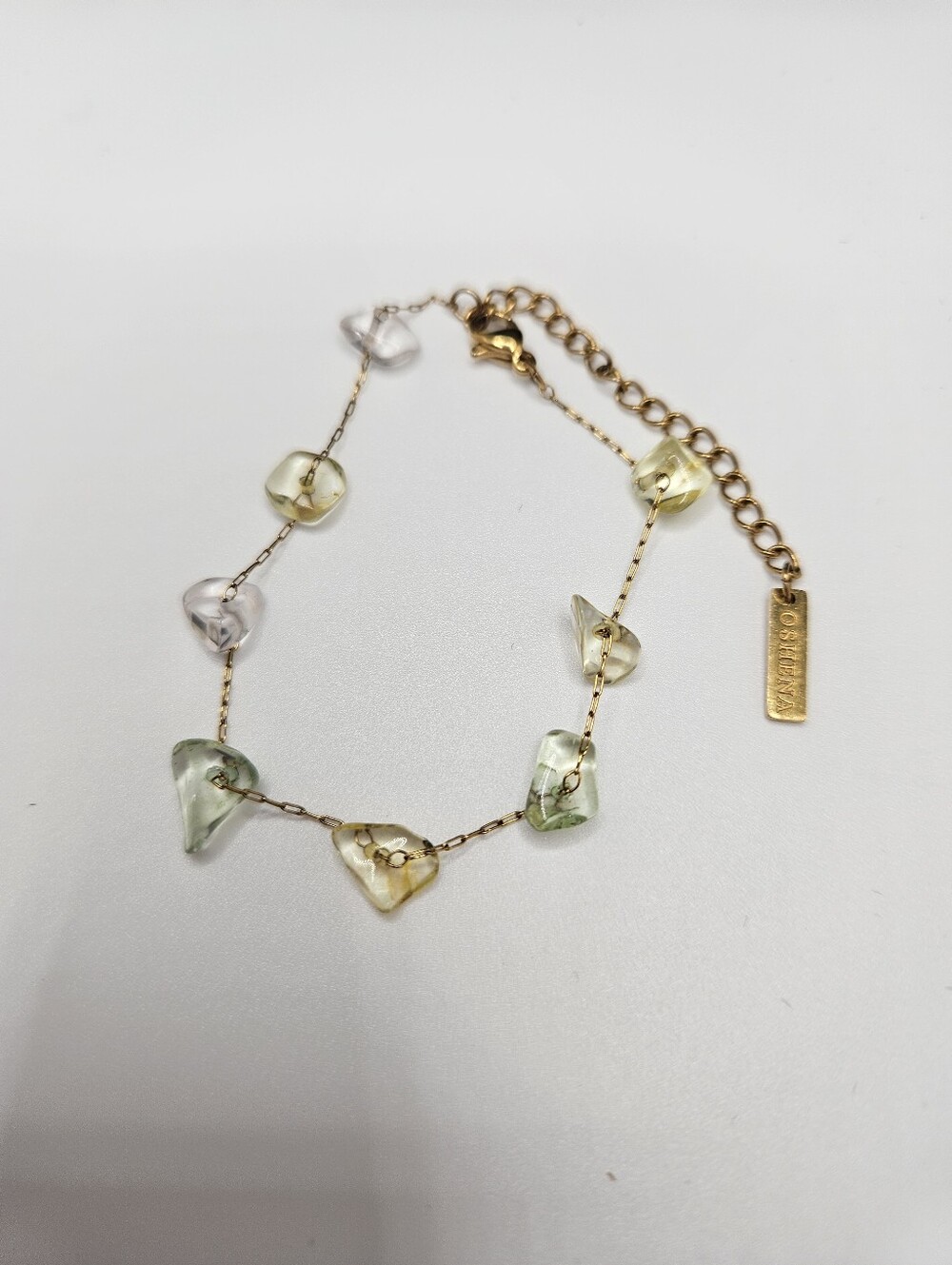 Oshena 18K Gold Plated Tarnish Free Raw Crystal Chip Bracelet